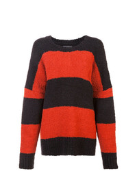 roter und schwarzer Oversize Pullover von Amiri