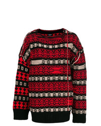 roter und schwarzer Oversize Pullover von Calvin Klein 205W39nyc