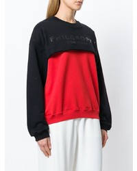 roter und schwarzer Oversize Pullover von Philosophy di Lorenzo Serafini