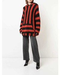 roter und schwarzer Oversize Pullover von Amiri