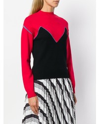 roter und schwarzer Pullover mit einem Rundhalsausschnitt von MSGM