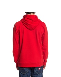 roter und weißer bedruckter Pullover mit einem Kapuze von DC Shoes