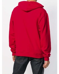 roter und weißer bedruckter Pullover mit einem Kapuze von JW Anderson