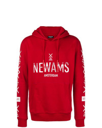 roter und weißer bedruckter Pullover mit einem Kapuze von Newams