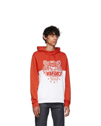 roter und weißer bedruckter Pullover mit einem Kapuze von Kenzo