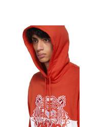 roter und weißer bedruckter Pullover mit einem Kapuze von Kenzo