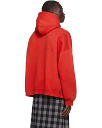 roter und weißer bedruckter Pullover mit einem Kapuze von Balenciaga