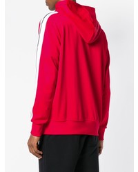 roter und weißer bedruckter Pullover mit einem Kapuze von Palm Angels