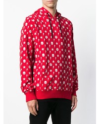 roter und weißer bedruckter Pullover mit einem Kapuze von Hydrogen