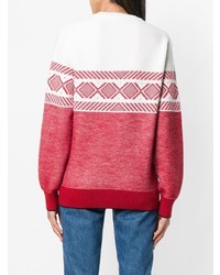 roter und weißer bedruckter Pullover mit einem Rundhalsausschnitt von Z Zegna