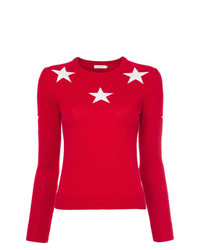 roter und weißer bedruckter Pullover mit einem Rundhalsausschnitt von GUILD PRIME