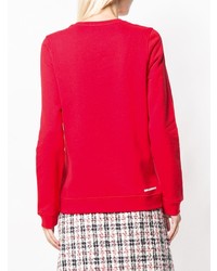 roter und weißer bedruckter Pullover mit einem Rundhalsausschnitt von Karl Lagerfeld