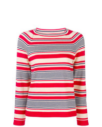 roter und weißer horizontal gestreifter Pullover mit einem Rundhalsausschnitt von A.P.C.