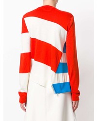 roter und weißer horizontal gestreifter Pullover mit einem Rundhalsausschnitt von Calvin Klein 205W39nyc
