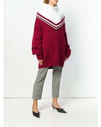 roter und weißer Oversize Pullover von Act N°1