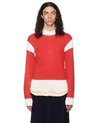 roter und weißer Pullover mit einem Rundhalsausschnitt von Molly Goddard