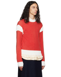 roter und weißer Pullover mit einem Rundhalsausschnitt von Molly Goddard