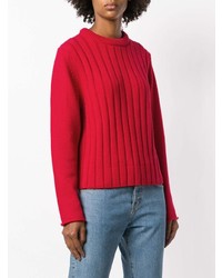 roter vertikal gestreifter Pullover mit einem Rundhalsausschnitt von Chloé