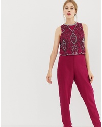 roter verzierter Jumpsuit von Frock and Frill