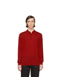 roter Wollpolo pullover