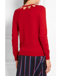 roter Wollpullover mit geometrischem Muster von Altuzarra