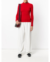 roter Wollrollkragenpullover von MSGM