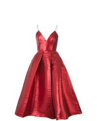 rotes ausgestelltes Kleid aus Satin von Alex Perry