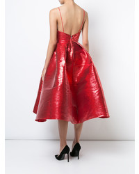 rotes ausgestelltes Kleid aus Satin von Alex Perry