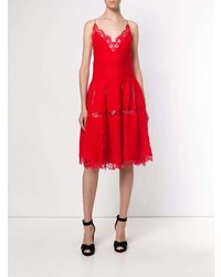 rotes ausgestelltes Kleid aus Spitze von Givenchy