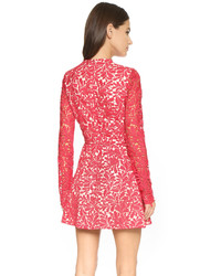 rotes ausgestelltes Kleid aus Spitze von Style Stalker