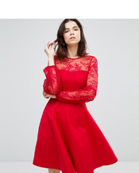 rotes ausgestelltes Kleid aus Spitze von Y.A.S Tall