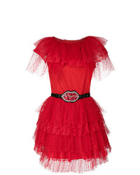 rotes ausgestelltes Kleid aus Tüll von MSGM