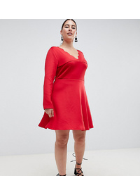rotes ausgestelltes Kleid von AX Paris Plus
