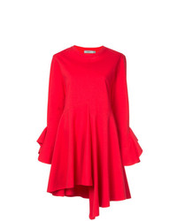 rotes ausgestelltes Kleid von Goen.J