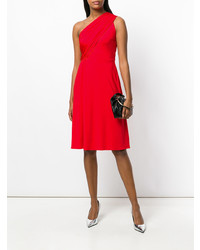 rotes ausgestelltes Kleid von Lanvin