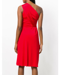 rotes ausgestelltes Kleid von Lanvin