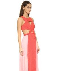 rotes Ballkleid mit Ausschnitten von BCBGMAXAZRIA