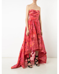 rotes Ballkleid mit Blumenmuster von Marchesa