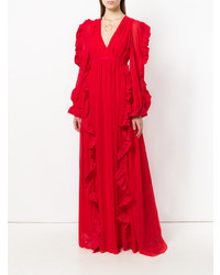 rotes Ballkleid mit Rüschen von MSGM