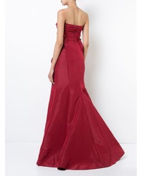 rotes Ballkleid mit Rüschen von Oscar de la Renta