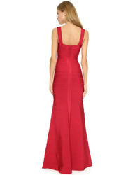 rotes Ballkleid von Herve Leger