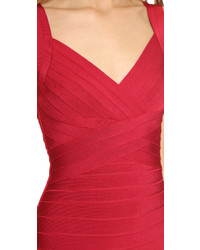 rotes Ballkleid von Herve Leger