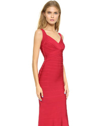 rotes Ballkleid von Herve Leger