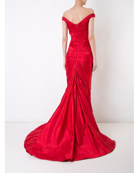 rotes Ballkleid von Romona Keveza