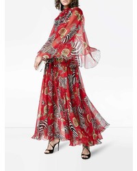 rotes bedrucktes Ballkleid von Dolce & Gabbana