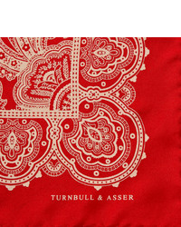 rotes bedrucktes Einstecktuch von Turnbull & Asser