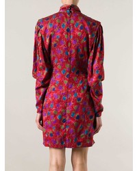 rotes bedrucktes gerade geschnittenes Kleid von Emanuel Ungaro Vintage