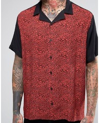 rotes bedrucktes Hemd von Asos