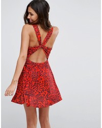 rotes bedrucktes Kleid von Asos