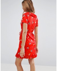 rotes bedrucktes Kleid von Asos